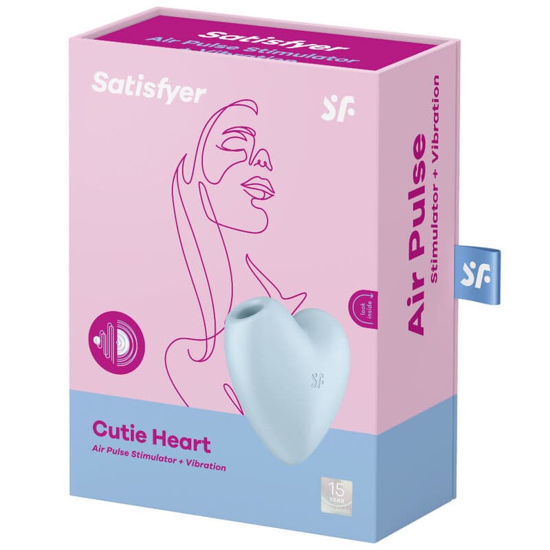 SATISFYER - CUTIE HEART AIR PULSE STIMULATOR & VIBRATOR BLUE thumb 4