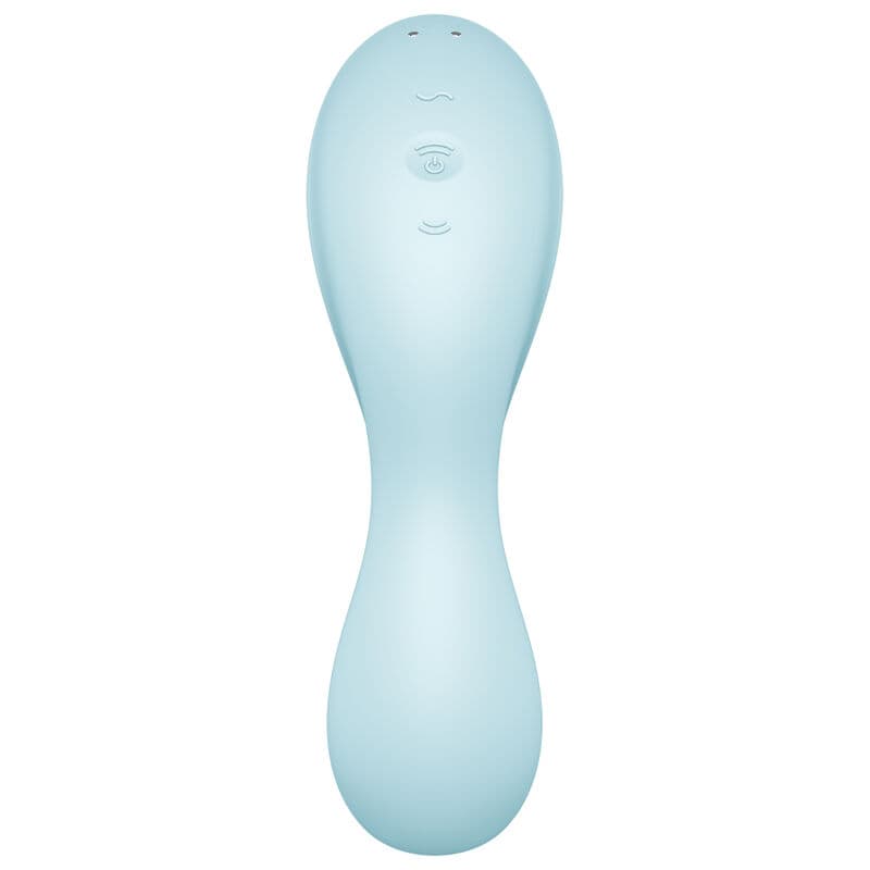 SATISFYER - CURVY TRINITY 5 AIR PULSE STIMULATOR & VIBRATOR APP BLUE thumb 3