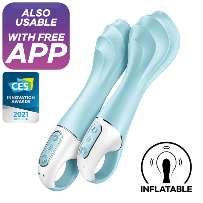 SATISFYER - AIR PUMP VIBRATOR 5+ INFLATABLE G-SPOT VIBRATOR APP BLUE thumb 2