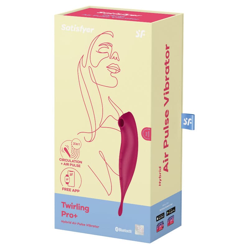 SATISFYER - TWIRLING PRO+ AIR PULSE STIMULATOR & VIBRATOR APP RED thumb 3