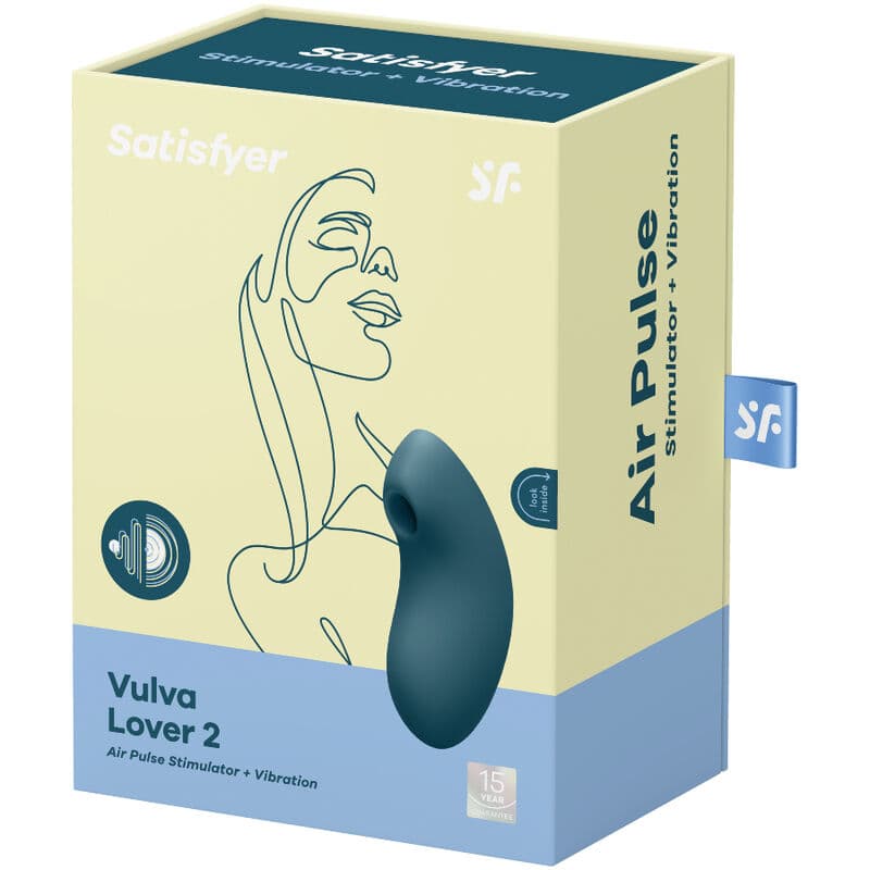 SATISFYER - VULVA LOVER 2 AIR PULSE STIMULATOR & VIBRATOR BLUE thumb 4