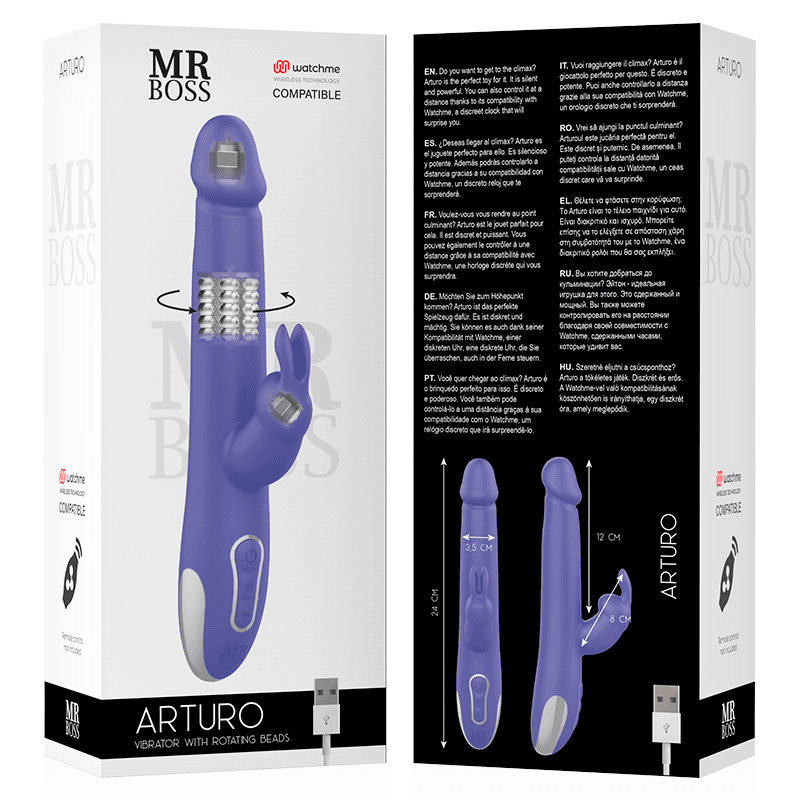 MR BOSS - ARTURO VIBRATOR & ROTATOR + WATCHME REMOTE CONTROL thumb 7