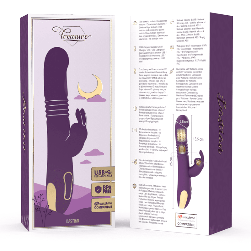 TREASURE - BASTIAN RABBIT UP & DOWN ROTATOR & VIBRATOR + WATCHME REMOTE CONTROL thumb 3