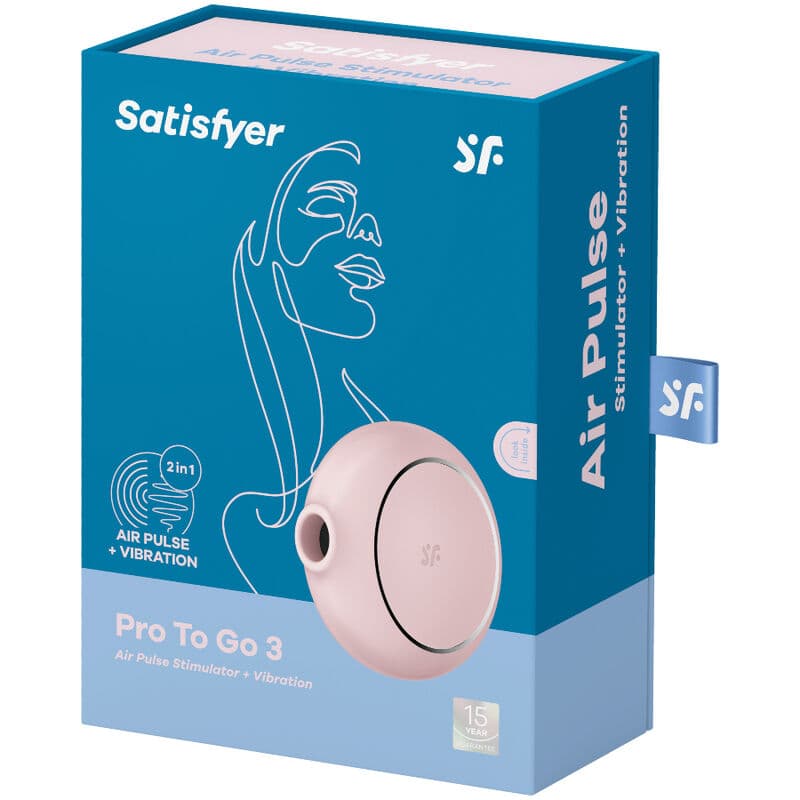 SATISFYER - PRO TO GO 3 DOUBLE AIR PULSE STIMULATOR & VIBRATOR PINK thumb 5