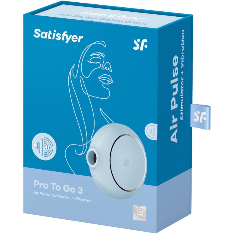 SATISFYER - PRO TO GO 3 DOUBLE AIR PULSE STIMULATOR & VIBRATOR BLUE thumb 5