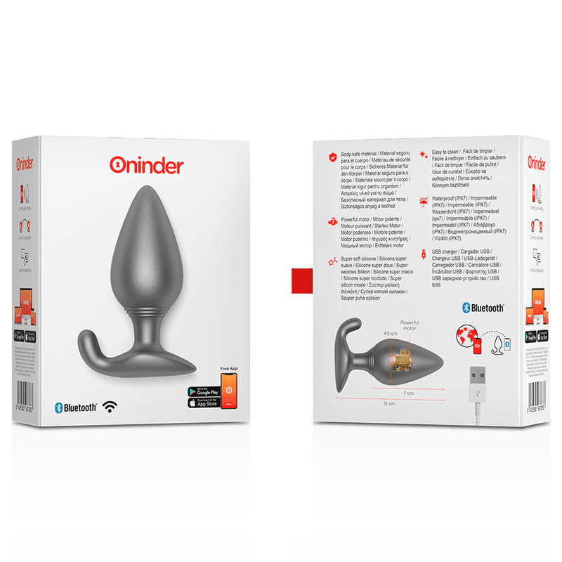 ONINDER - RIO VIBRATING ANAL PLUG BLACK - FREE APP thumb 6