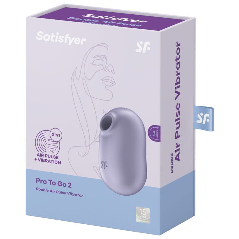 SATISFYER - PRO TO GO 2 DOUBLE AIR PULSE STIMULATOR & VIBRATOR VIOLET thumb 5