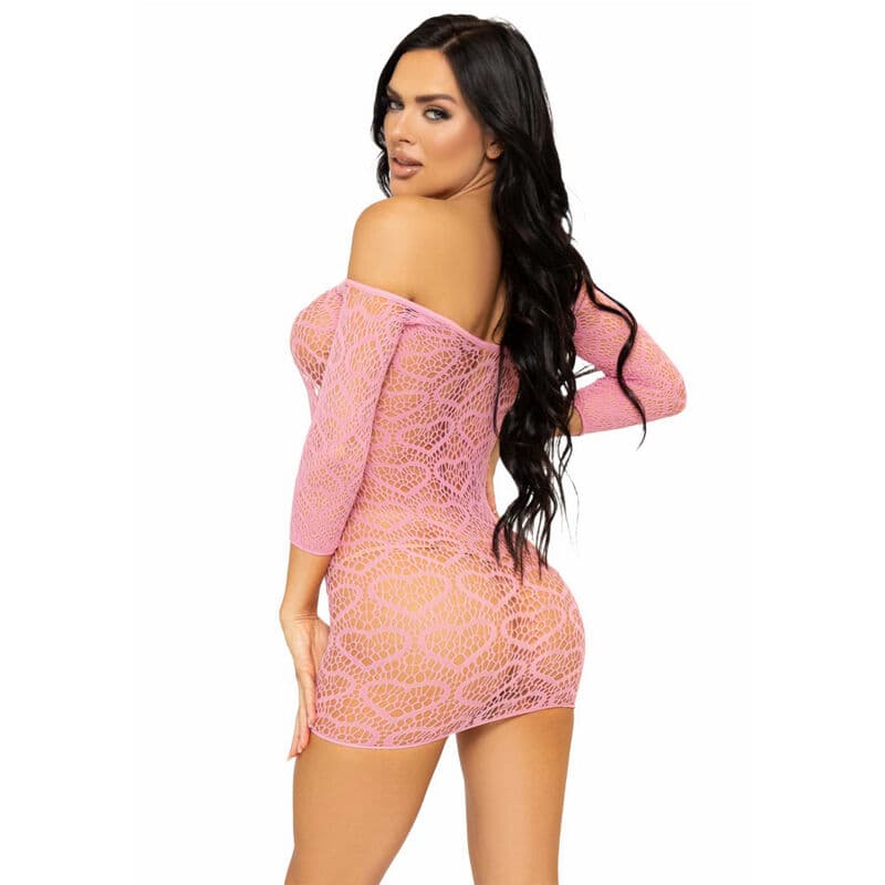 LEG AVENUE - HEART NET MINI DRESS ONE SIZE - PINK thumb 2