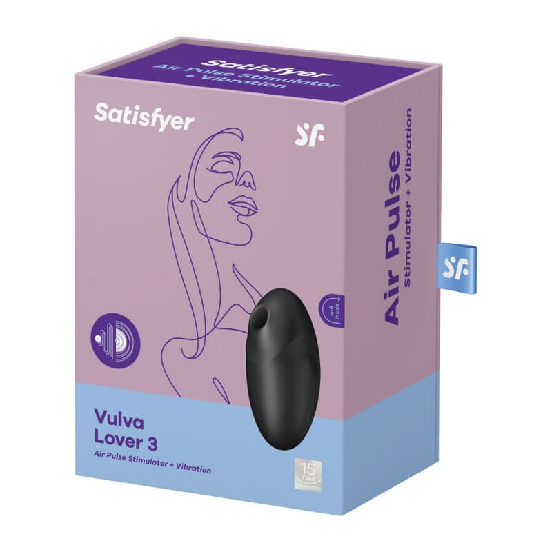 SATISFYER - VULVA LOVER 3 AIR PULSE STIMULATOR & VIBRATOR BLACK thumb 4
