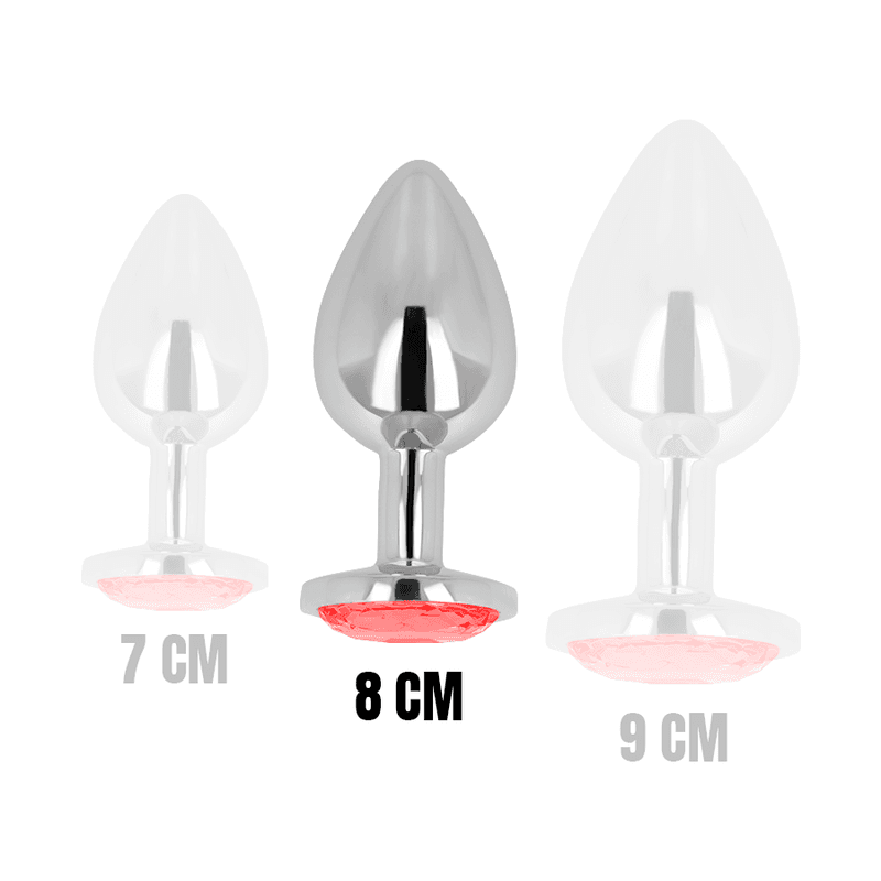 OHMAMA - ANAL PLUG WITH RED CRYSTAL 8 CM thumb 4