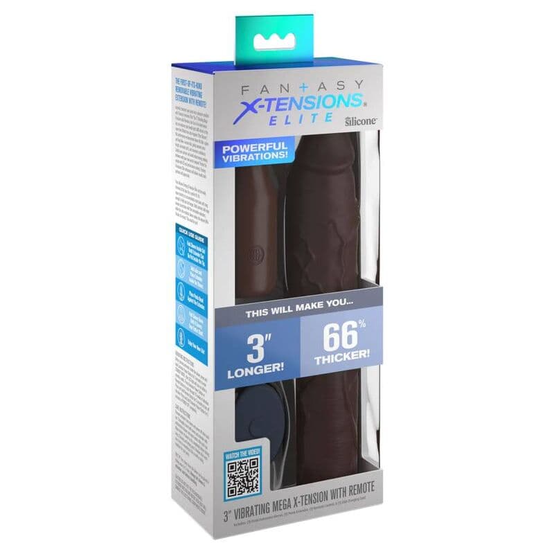 FANTASY X- TENSIONS - PIPEDREAMS SLEEVE 22,86 CM + 7,62 CM PLUG REMOTE BROWN thumb 2