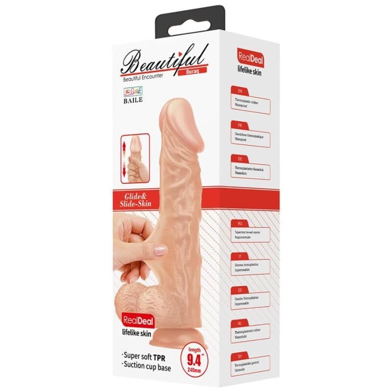 BAILE - BEAUTIFUL ENCOUNTER BURAQ FLEXIBLE REALISTIC DILDO 24 CM NATURAL thumb 7