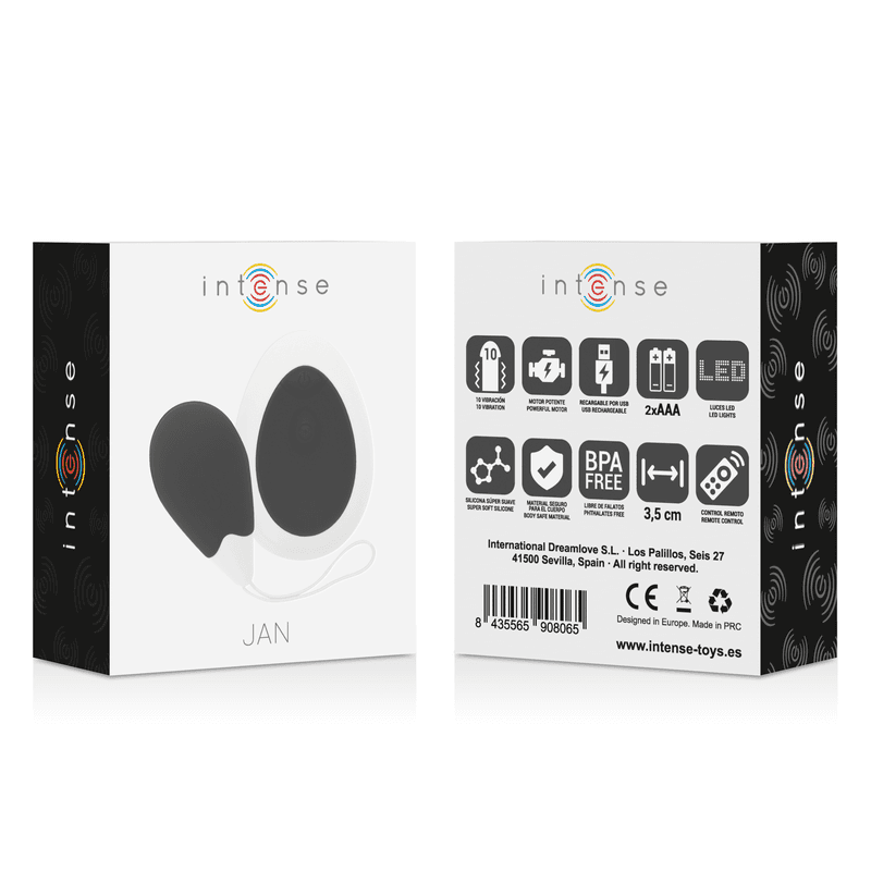 INTENSE - JAN VIBRATING EGG REMOTE CONTROL BLACK thumb 5