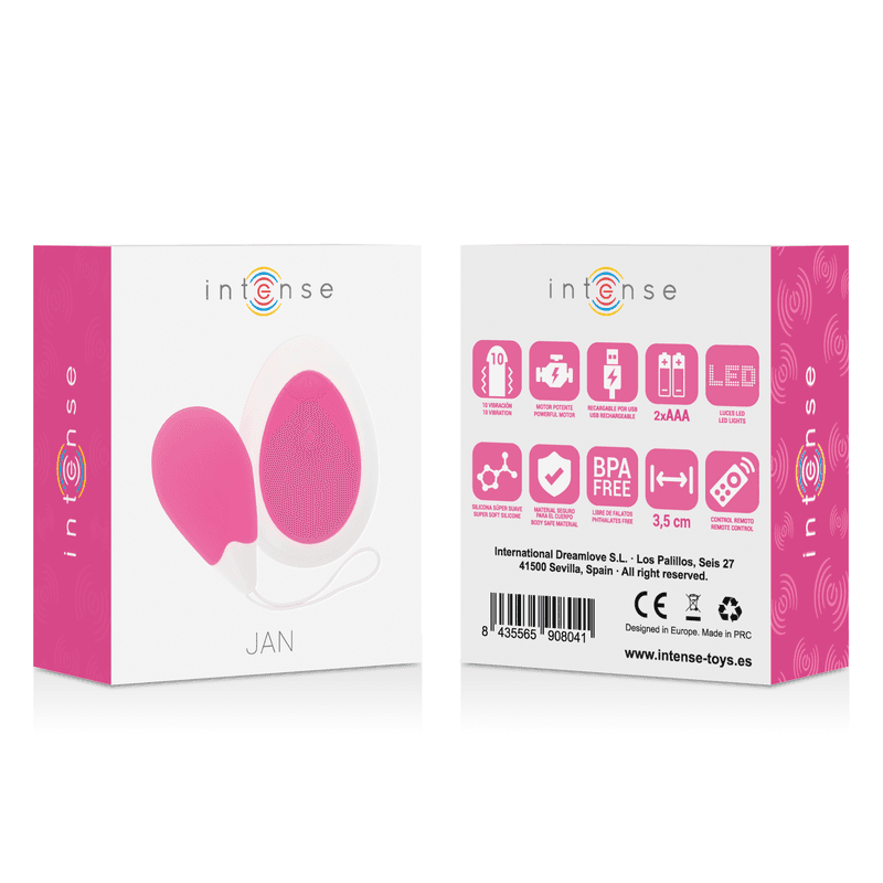 INTENSE - JAN EGG VIBRATOR REMOTE CONTROL PINK thumb 8