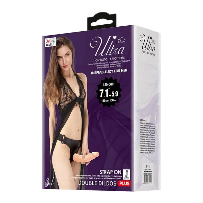 BAILE - ULTRA PASSIONATE DOUBLE DILDOS WITH HARNESS thumb 7
