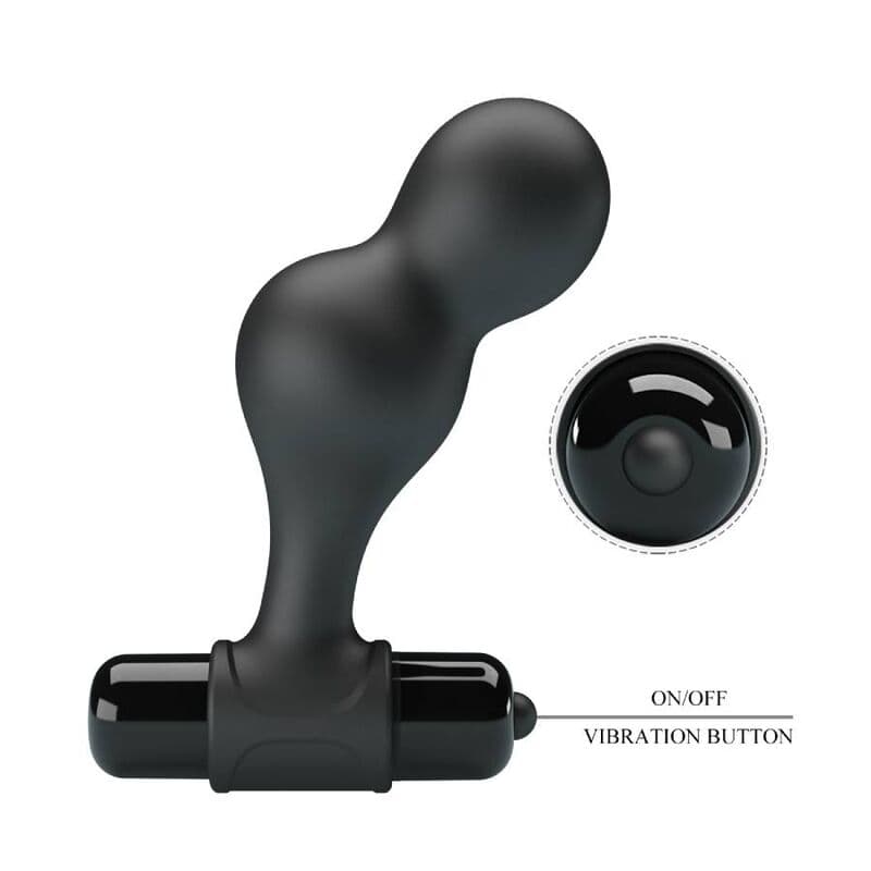 MR PLAY - BLACK SILICONE VIBRATOR ANAL PLUG thumb 8