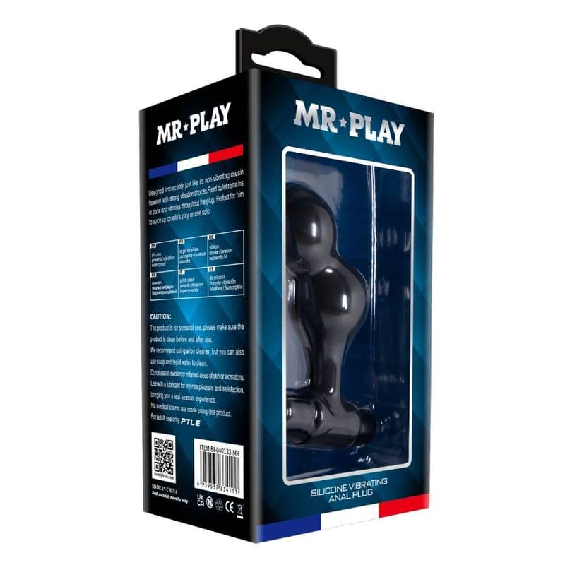 MR PLAY - BLACK SILICONE VIBRATOR ANAL PLUG thumb 10