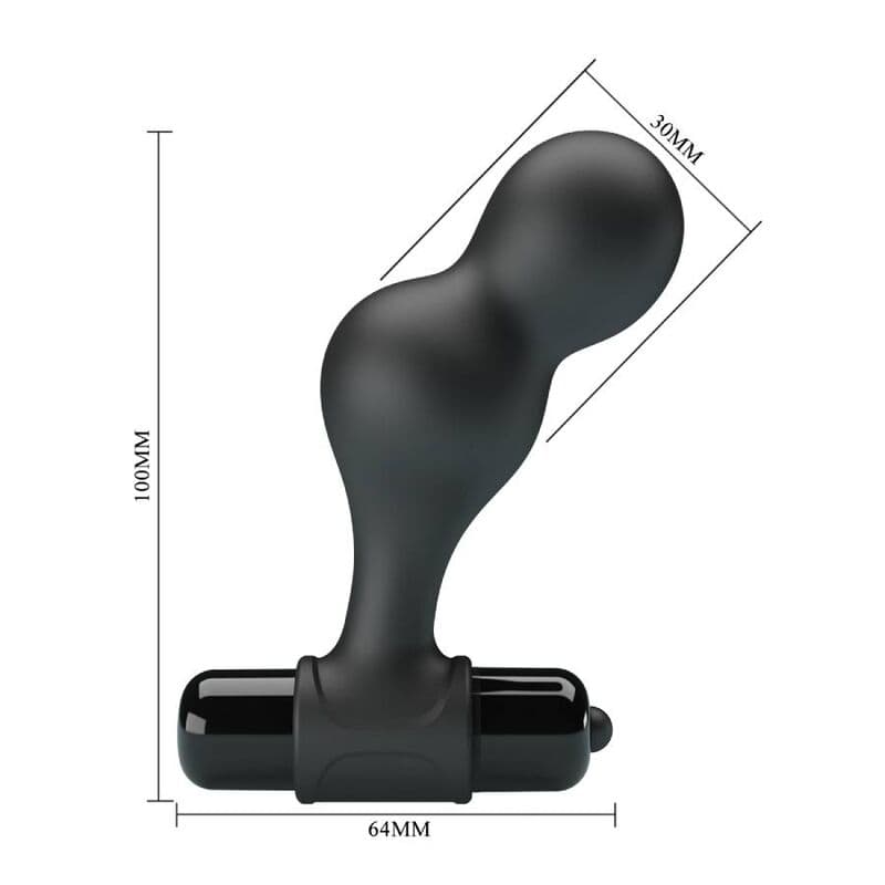 MR PLAY - BLACK SILICONE VIBRATOR ANAL PLUG thumb 7