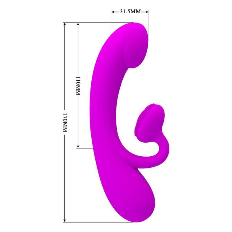 PRETTY LOVE - SINCERE SILICONE CLITORAL VIBRATOR AND SUCKER PURPLE thumb 5