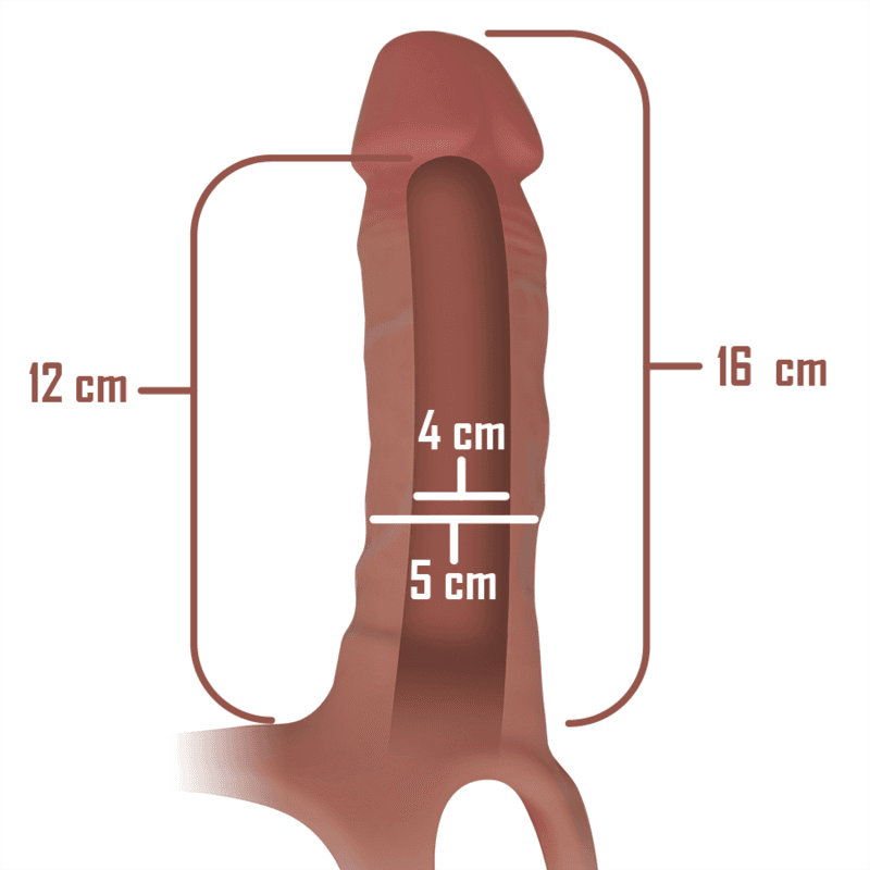 INTENSE - HOLLOW HARNESS WITH SILICONE DILDO 16 X 3.5 CM thumb 4