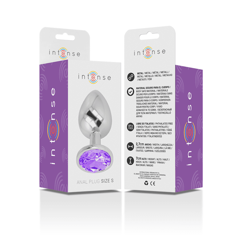 INTENSE - ALUMINUM METAL ANAL PLUG WITH VIOLET CRYSTAL SIZE S thumb 6