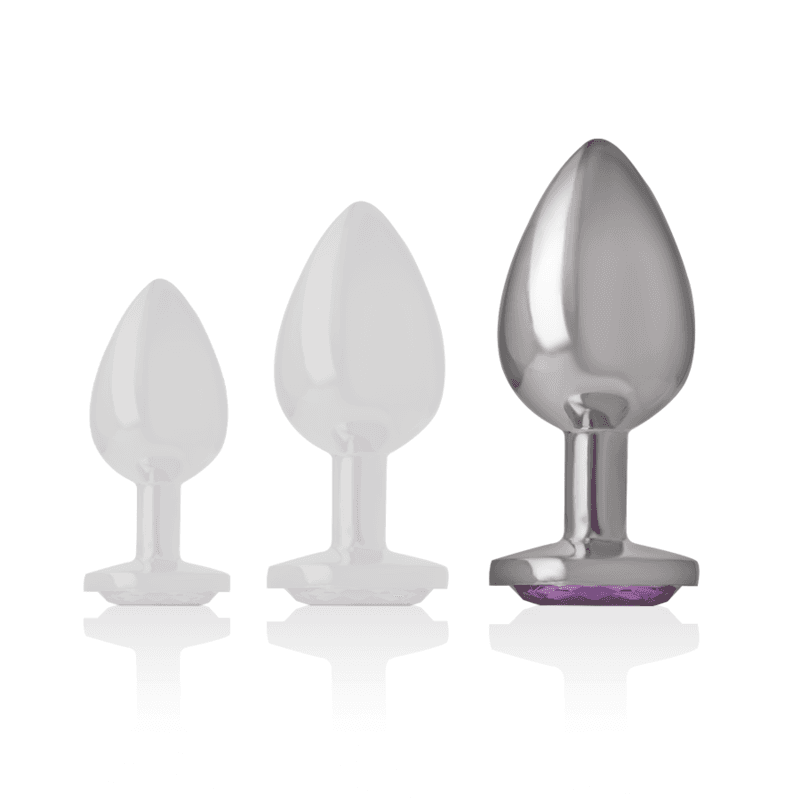 INTENSE - ALUMINUM METAL ANAL PLUG WITH VIOLET CRYSTAL SIZE L thumb 5