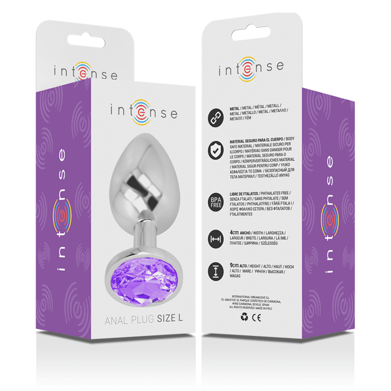 INTENSE - ALUMINUM METAL ANAL PLUG WITH VIOLET CRYSTAL SIZE L thumb 6