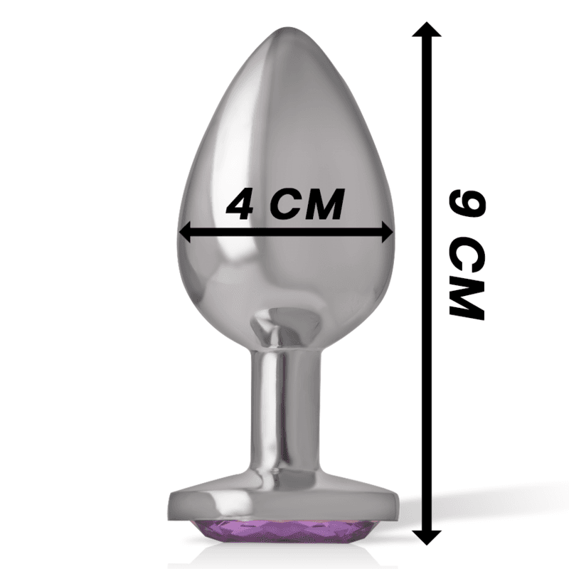 INTENSE - ALUMINUM METAL ANAL PLUG WITH VIOLET CRYSTAL SIZE L thumb 4