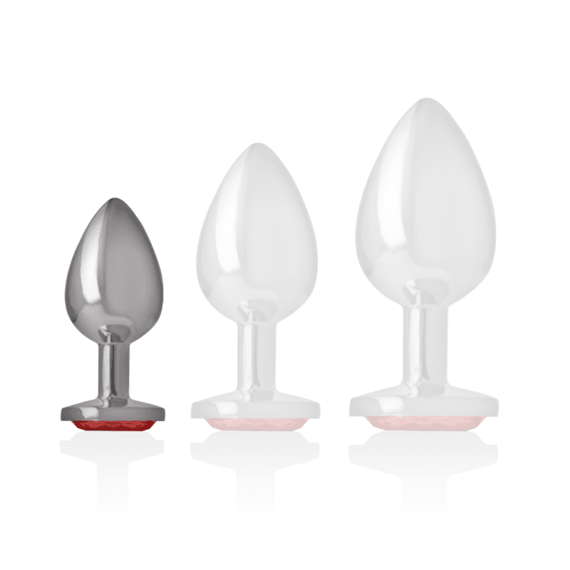 INTENSE - ALUMINUM METAL ANAL PLUG WITH RED CRYSTAL SIZE S thumb 5