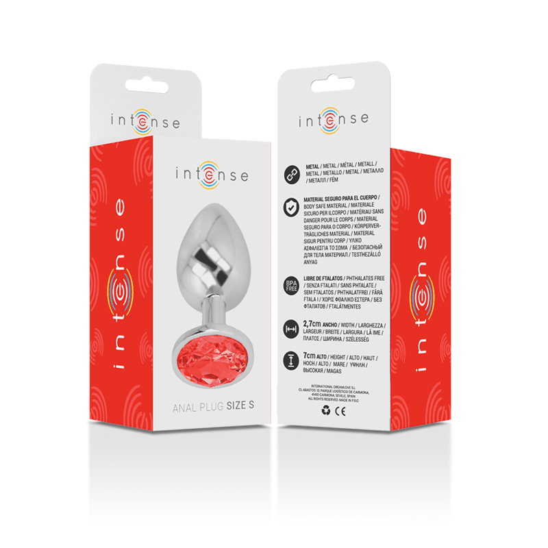 INTENSE - ALUMINUM METAL ANAL PLUG WITH RED CRYSTAL SIZE S thumb 6