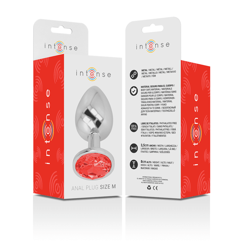 INTENSE - METAL ANAL PLUG WITH RED CRYSTAL SIZE M thumb 6