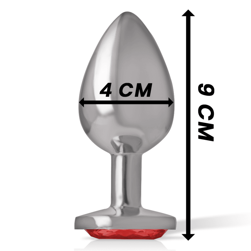 INTENSE - ALUMINUM METAL ANAL PLUG WITH RED CRYSTAL SIZE L thumb 4