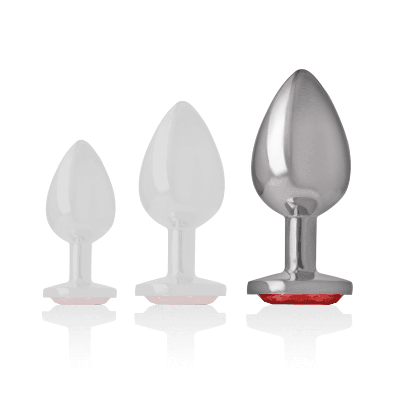 INTENSE - ALUMINUM METAL ANAL PLUG WITH RED CRYSTAL SIZE L thumb 5