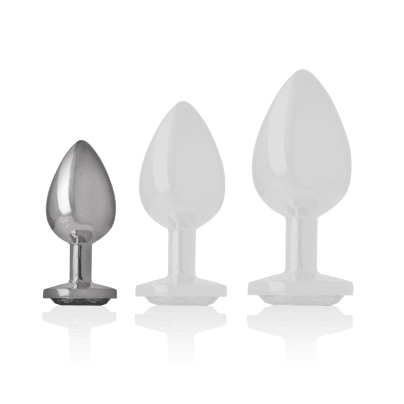 INTENSE - ALUMINUM METAL ANAL PLUG WITH BLACK CRYSTAL SIZE S thumb 5