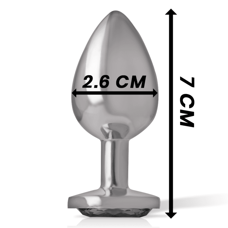 INTENSE - ALUMINUM METAL ANAL PLUG WITH BLACK CRYSTAL SIZE S thumb 4