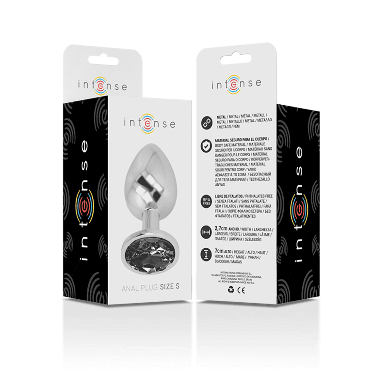INTENSE - ALUMINUM METAL ANAL PLUG WITH BLACK CRYSTAL SIZE S thumb 6
