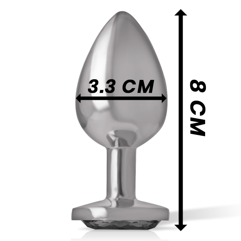 INTENSE - ALUMINUM METAL ANAL PLUG WITH BLACK GLASS SIZE M thumb 4