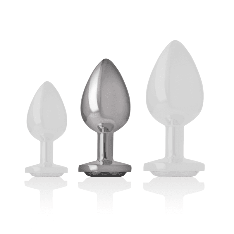 INTENSE - ALUMINUM METAL ANAL PLUG WITH BLACK GLASS SIZE M thumb 5