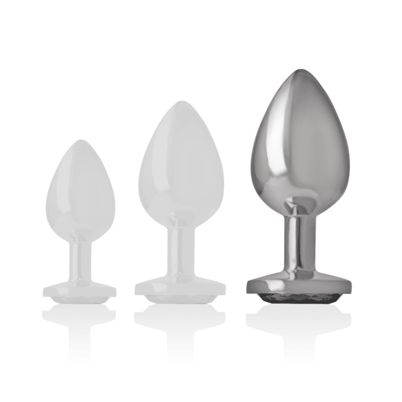 INTENSE - ALUMINUM METAL ANAL PLUG WITH BLACK GLASS SIZE L thumb 5