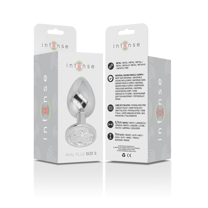 INTENSE - ALUMINUM METAL ANAL PLUG WITH SILVER CRYSTAL SIZE S thumb 5