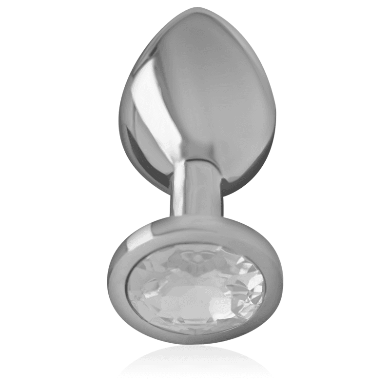INTENSE - ALUMINUM METAL ANAL PLUG WITH SILVER CRYSTAL SIZE M thumb 2
