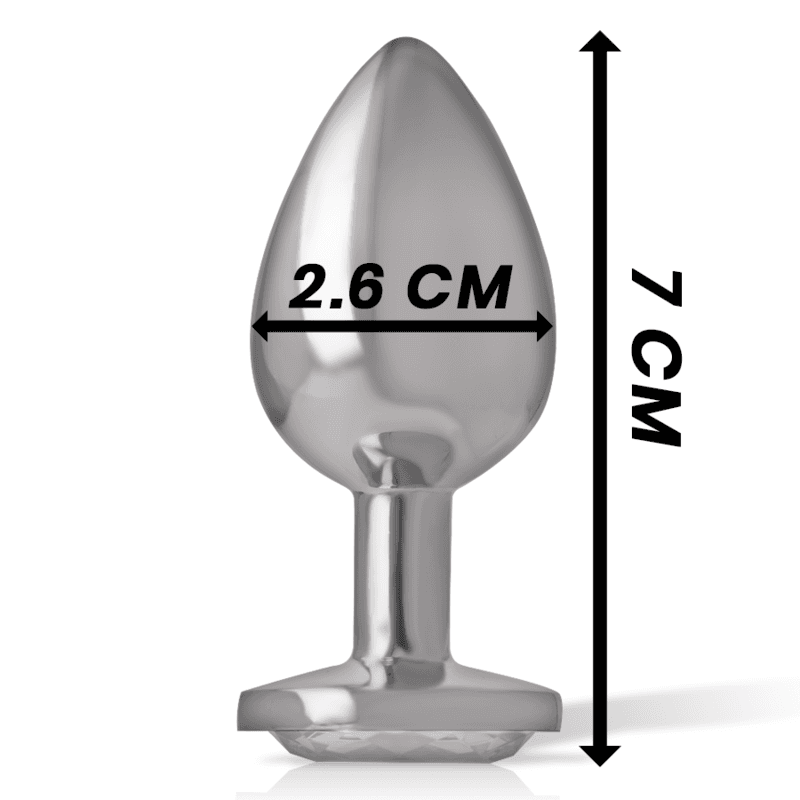 INTENSE - ALUMINUM METAL ANAL PLUG WITH SILVER CRYSTAL SIZE S thumb 6
