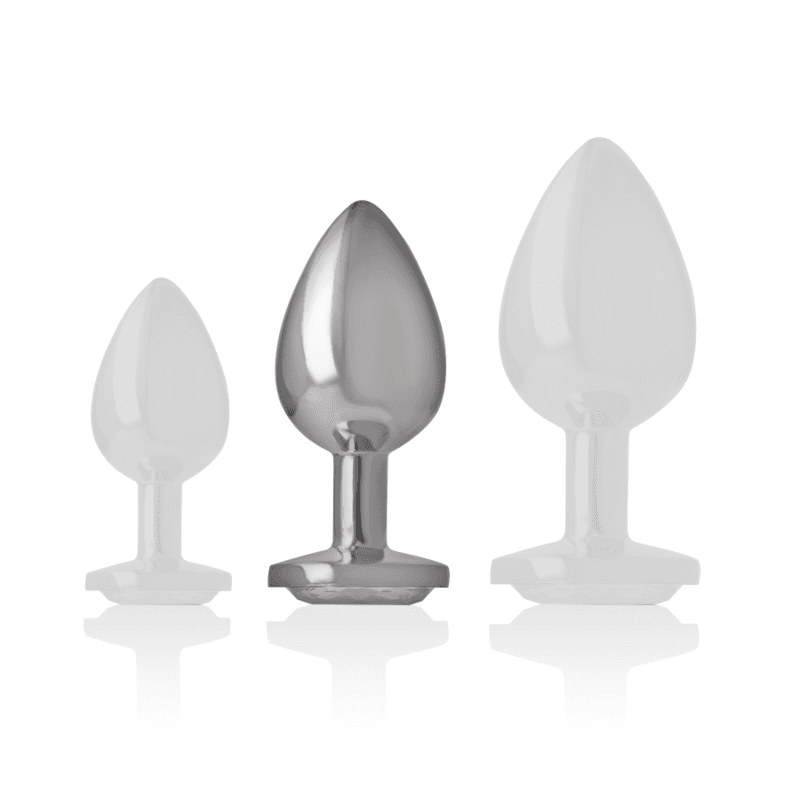 INTENSE - ALUMINUM METAL ANAL PLUG WITH SILVER CRYSTAL SIZE M thumb 4