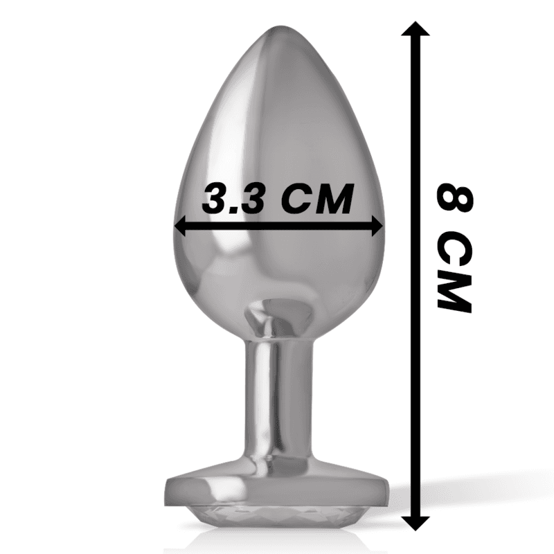 INTENSE - ALUMINUM METAL ANAL PLUG WITH SILVER CRYSTAL SIZE M thumb 6