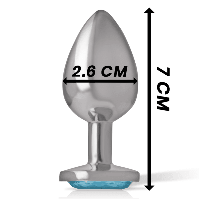 INTENSE - ALUMINUM METAL ANAL PLUG WITH BLUE CRYSTAL SIZE S thumb 4
