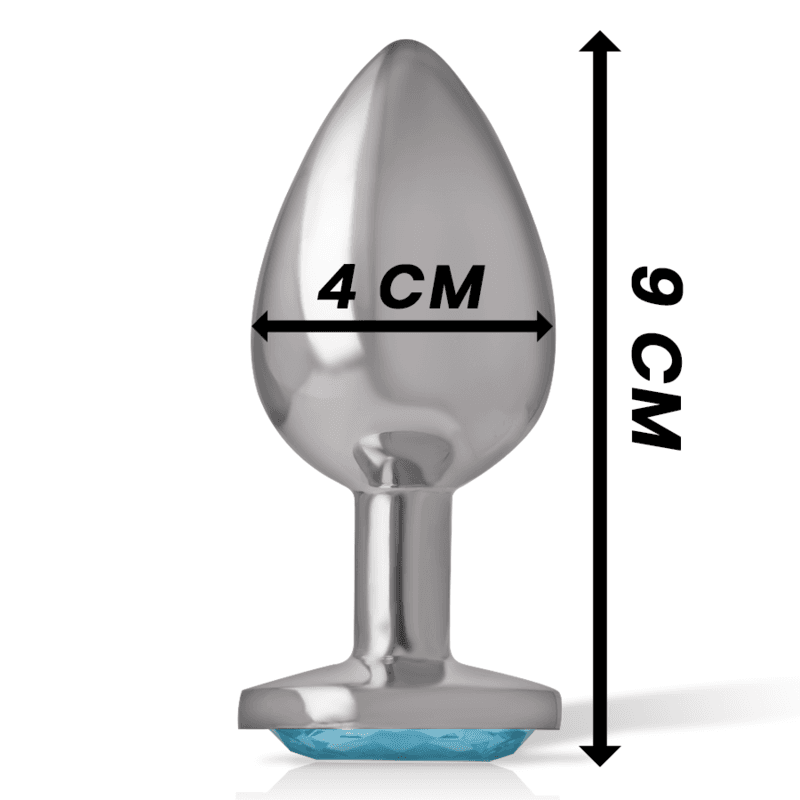 INTENSE - ALUMINUM METAL ANAL PLUG WITH BLUE CRYSTAL SIZE L thumb 4