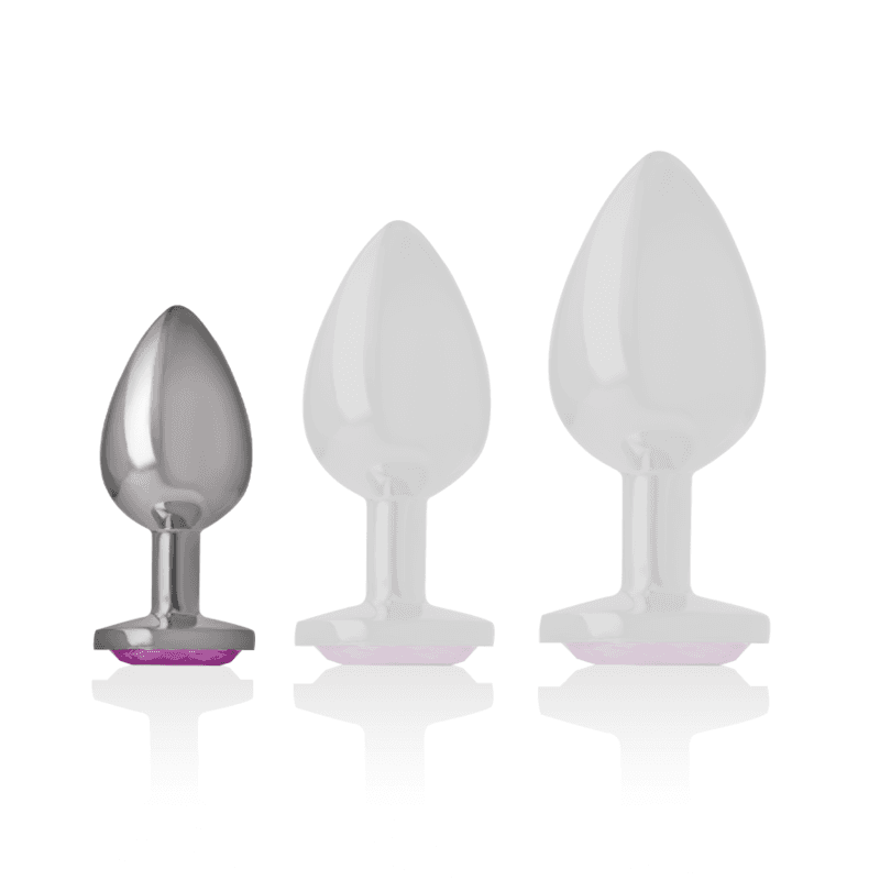 INTENSE - ALUMINUM METAL ANAL PLUG WITH PINK CRYSTAL SIZE S thumb 5