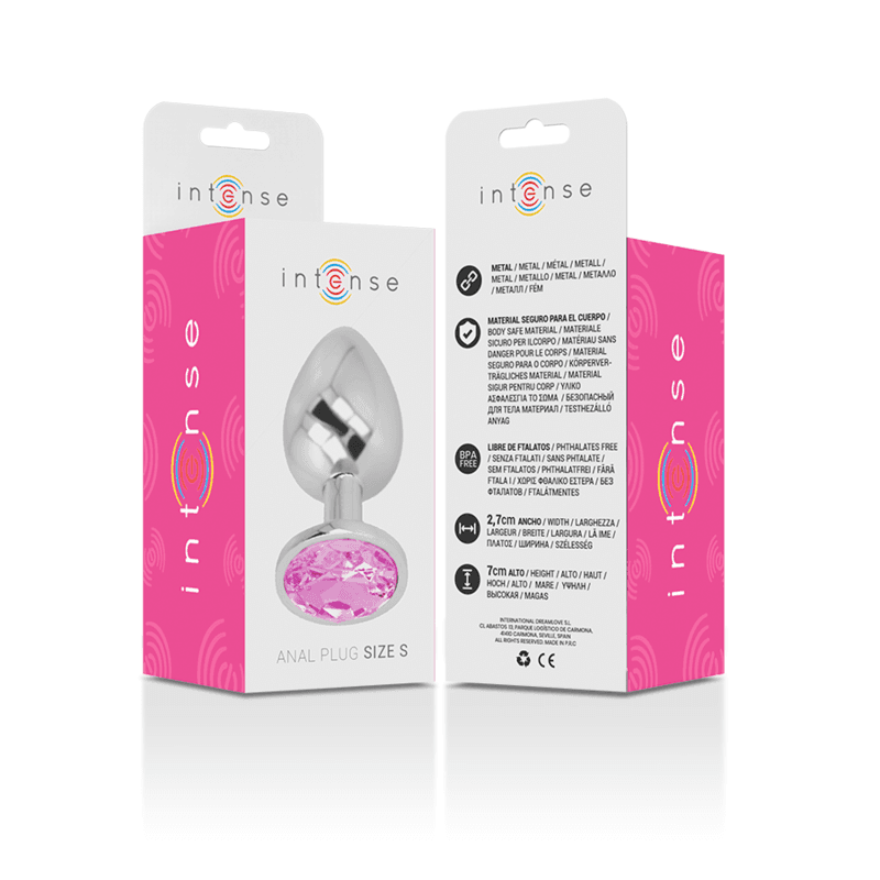 INTENSE - ALUMINUM METAL ANAL PLUG WITH PINK CRYSTAL SIZE S thumb 6