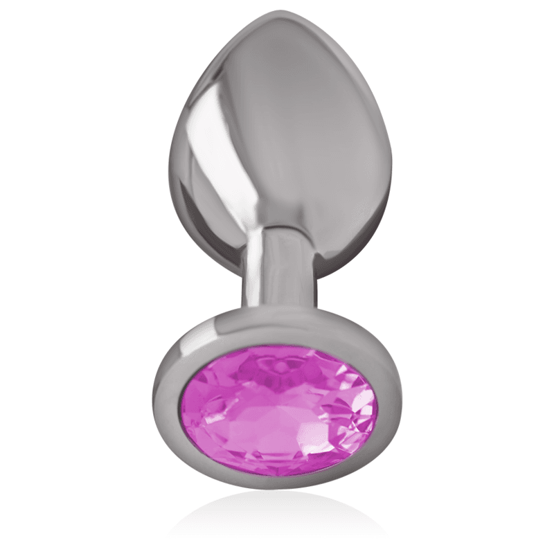 INTENSE - ALUMINUM METAL ANAL PLUG WITH PINK CRYSTAL SIZE M thumb 2