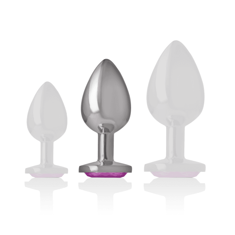 INTENSE - ALUMINUM METAL ANAL PLUG WITH PINK CRYSTAL SIZE M thumb 5